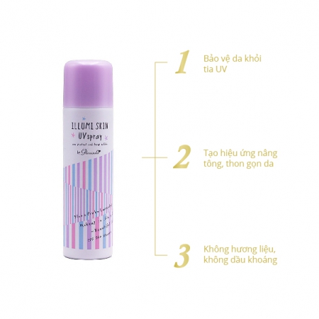 Xịt Chống Nắng Naris Cosmetics Nâng Tone Parasola Illumi Skin UV Spray SPF50+/PA++++ 80g